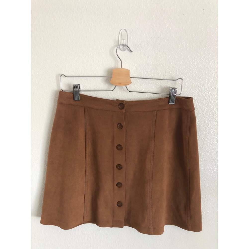 Wayf Suede Button Up Skirt Nordstrom